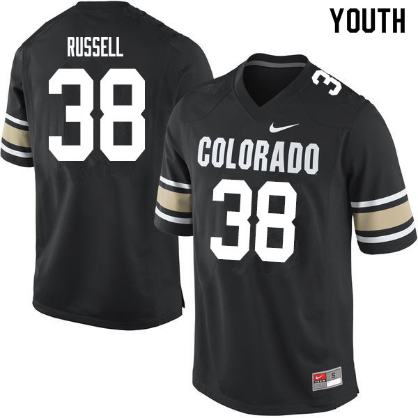 Youth #38 Brady Russell Colorado Buffaloes College Football Jerseys Sale-Home Black - Click Image to Close